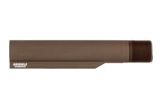 Geissele Automatics premium grade MIL-SPEC AR-15 buffer tube has a desert dirt color anodized finish and MIL-SPEC diameter